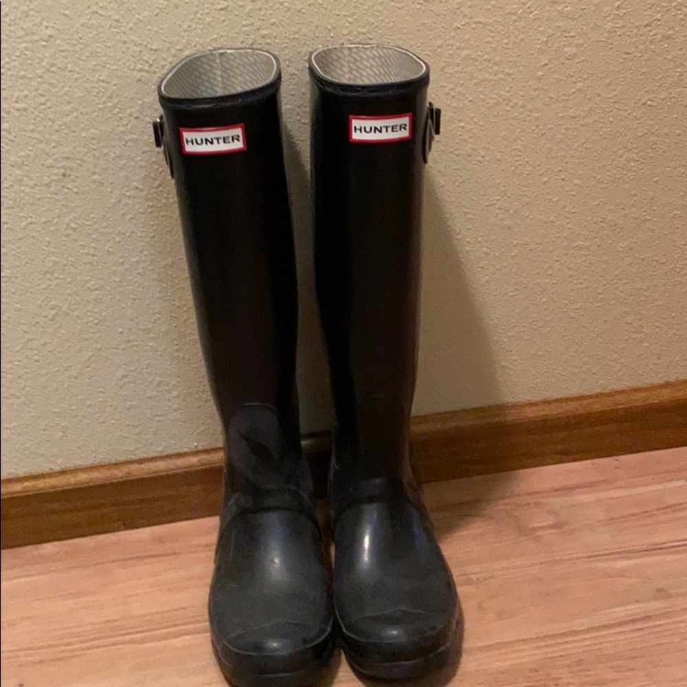 Black Gloss Tall Hunter Boots
